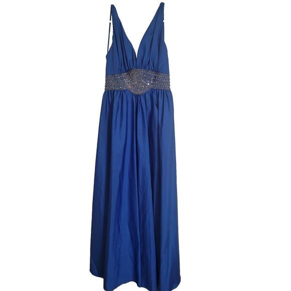 Mike Bennet formal gown with attached crystal belt royal blue HOCO wedding..sz 4 - Picture 1 of 10